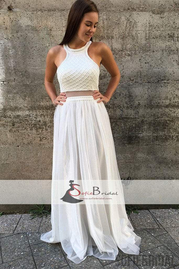 white beaded dress